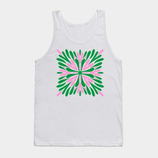 Modern Symmetry Petals - Green and Pink Tank Top